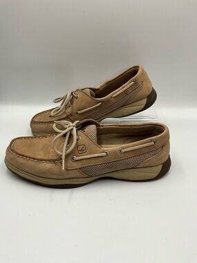 Sperry Boat Shoes Size 9 Tan Leather Boat Shoes with Mesh Panels